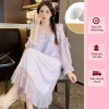 Đầm ngủ nữ cổ V dài tay có đệm ngực - Thoải mái, sang trọng, giá ưu đãi 290.500