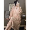 Đầm ngủ nữ cổ V dài tay có đệm ngực - Thoải mái, sang trọng, giá ưu đãi 290.500 4