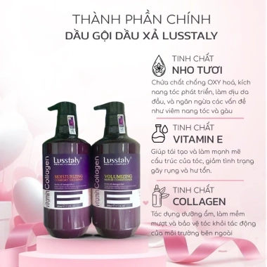 Dầu cặp Gội Xả Lusstaly Vitamin E 500-800ml - Ngăn gãy rụng, cấp ẩm, giá 320k 4