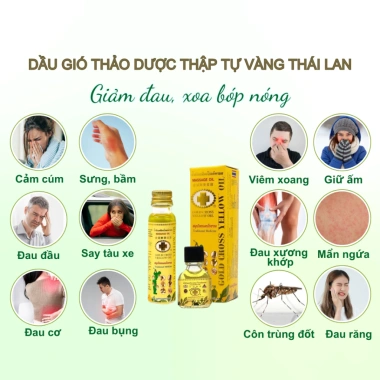 Dầu gió Gold Cross Oil Yellow – Dầu Thái Lan xoa bóp nóng giảm đau 86,724₫