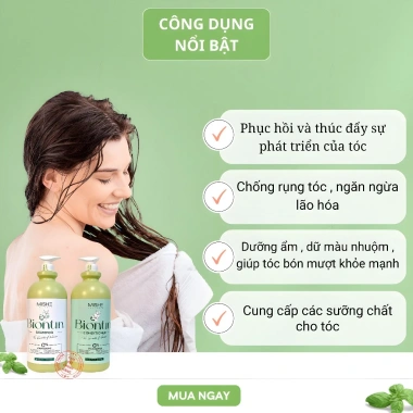 Dầu Gội Cặp Mishe Collagen Biotin 2.000ml SHOPHANA+ Dưỡng Tóc Kích Mọc Tóc Phục Hồi Tóc Hư Tổn Giảm Rụng Tóc Thơm Lâu