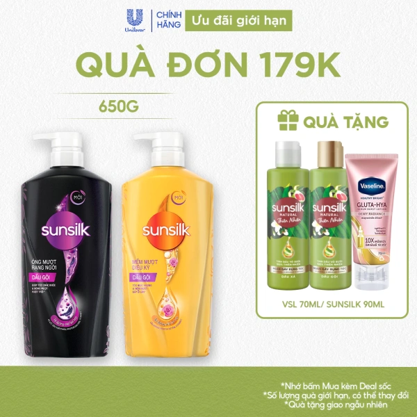 Hình ảnh sản phẩm Dầu gội Sunsilk tóc Mượt 100 giờ 600g - Bóng, Óng, Mềm mượt - Giá giảm 162.000₫