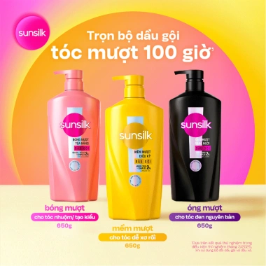 Dầu gội Sunsilk tóc Mượt 100 giờ 600g - Bóng, Óng, Mềm mượt - Giá giảm 162.000₫ 2