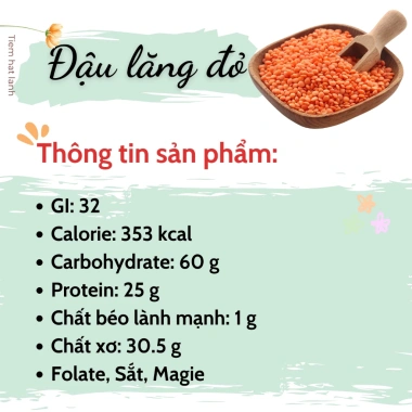 Đậu lăng đỏ Canada 2kg tách vỏ loại 1 protein cao thực phẩm khô, giá 128.000 VND 3
