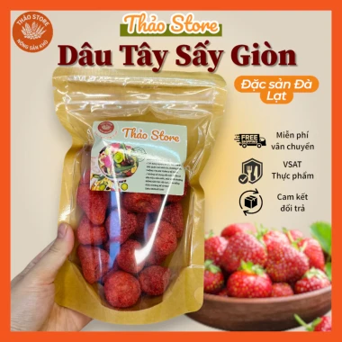 Dâu Tây Sấy Giòn Đà Lạt Đặc Sản - Giòn Xốp Chua Ngọt Tự Nhiên 76k/100g 2