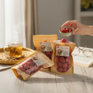 Dâu Tây Sấy Giòn Đà Lạt Đặc Sản - Giòn Xốp Chua Ngọt Tự Nhiên 76k/100g 8