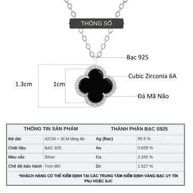Dây chuyền bạc nữ cỏ bốn lá hai mặt may mắn giá chỉ 269k - Giảm từ 330870 VND 7 Dây chuyền bạc nữ cỏ bốn lá hai mặt may mắn giá chỉ 269k - Giảm từ 330870 VND 7