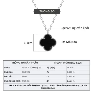 Dây chuyền bạc nữ cỏ bốn lá hai mặt may mắn giá chỉ 269k - Giảm từ 330870 VND 11 Dây chuyền bạc nữ cỏ bốn lá hai mặt may mắn giá chỉ 269k - Giảm từ 330870 VND 11