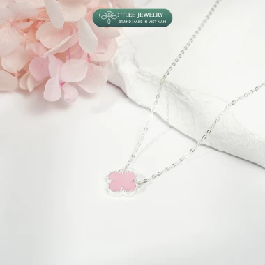 Dây chuyền bạc nữ cỏ bốn lá mã não hồng TLEE JEWELRY - May mắn, dịu dàng, giá 319k 4 Dây chuyền bạc nữ cỏ bốn lá mã não hồng TLEE JEWELRY - May mắn, dịu dàng, giá 319k 4