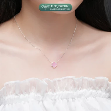 Dây chuyền bạc nữ cỏ bốn lá mã não hồng TLEE JEWELRY - May mắn, dịu dàng, giá 319k 7 Dây chuyền bạc nữ cỏ bốn lá mã não hồng TLEE JEWELRY - May mắn, dịu dàng, giá 319k 7