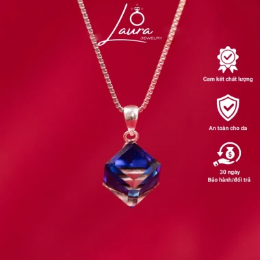Dây chuyền bạc nữ Laura Jewelry đá pha lê xanh Swarovski cao cấp giá chỉ 219k 3