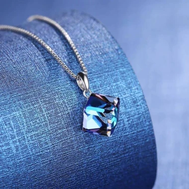 Dây chuyền bạc nữ Laura Jewelry đá pha lê xanh Swarovski cao cấp giá chỉ 219k 4