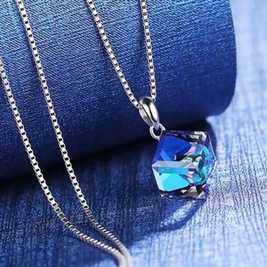 Dây chuyền bạc nữ Laura Jewelry đá pha lê xanh Swarovski cao cấp giá chỉ 219k 5