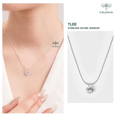 Dây chuyền bạc nữ TLEE D0133 giá rẻ chỉ 219k - Mặt nụ đá sang trọng cao cấp 3