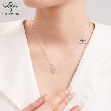 Dây chuyền bạc nữ TLEE D0133 giá rẻ chỉ 219k - Mặt nụ đá sang trọng cao cấp 4