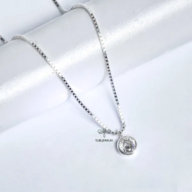 Dây chuyền bạc nữ TLEE đá tròn nhỏ đơn giản giá chỉ 476k giảm từ 585k D0173 TLEE JEWELRY 3 Dây chuyền bạc nữ TLEE đá tròn nhỏ đơn giản giá chỉ 476k giảm từ 585k D0173 TLEE JEWELRY 3