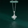 Dây chuyền bạc nữ TLEE mặt cỏ bốn lá khung viền hoa xoáy đính đá viền lấp lánh TLEE JEWELRY D0324 4