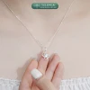 Dây chuyền bạc nữ TLEE mặt cỏ bốn lá khung viền hoa xoáy đính đá viền lấp lánh TLEE JEWELRY D0324 5