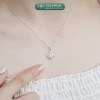 Dây chuyền bạc nữ TLEE mặt cỏ bốn lá khung viền hoa xoáy đính đá viền lấp lánh TLEE JEWELRY D0324 6