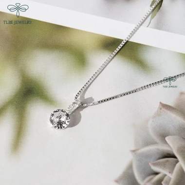 Dây chuyền bạc nữ TLEE mặt nụ đá nạm đá sang trọng giá 476k giảm từ 599k D0117 6