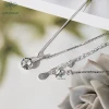 Dây chuyền bạc nữ TLEE mặt nụ đá nạm đá sang trọng giá 476k giảm từ 599k D0117 7