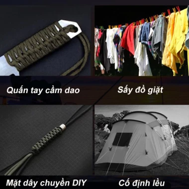 Dây Paracord Đa Mục Đích Giá Rẻ 49k - 7 Lõi Thép Cắm Trại Leo Núi Phơi Đồ 9