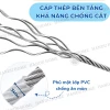 Dây Phơi Quần Áo Cáp Thép Không Gỉ 4.6m Có Móc Khóa 2 Đầu, Bọc Vinyl Chống Gỉ Chịu Lực Cao, Treo Đồ Trong Nhà Ngoài Trời 4