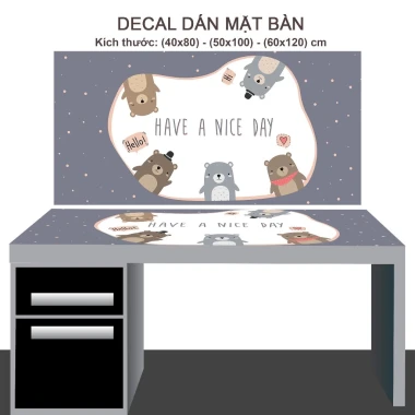 Decal Dán Bàn Học Chống Nước Cho Học Sinh - Giảm 10% Chỉ 50k - THUTHAODECOR 16