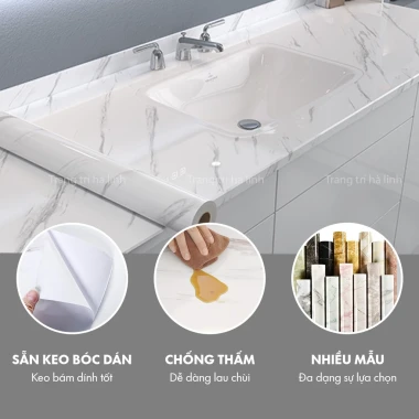 Decal Dán Bếp Vân Đá Hoa Cương Chống Thấm Nước, Chống Dầu Mỡ Giá Rẻ 5 Decal Dán Bếp Vân Đá Hoa Cương Chống Thấm Nước, Chống Dầu Mỡ Giá Rẻ 5