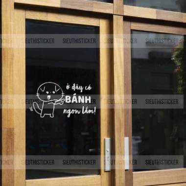 Decal dán định hình màu đen/ trắng mẫu chữ trang trí Tiệm bánh dán cửa kính, quầy bán CÓ KEO DÁN, CHỐNG NƯỚC cPR5h9J1 3