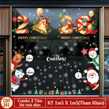 Decal Noel Giáng Sinh Dán Kính Cửa Lớn - Tĩnh Điện Không Keo - Combo Trang Trí Noel 2026 Giá Chỉ 54k 90 Decal Noel Giáng Sinh Dán Kính Cửa Lớn - Tĩnh Điện Không Keo - Combo Trang Trí Noel 2026 Giá Chỉ 54k 90