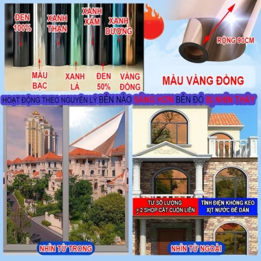Decal phản quang nhìn 1 chiều chống nắng tia UV, giá rẻ chỉ 13.5k - Mua ngay! 12