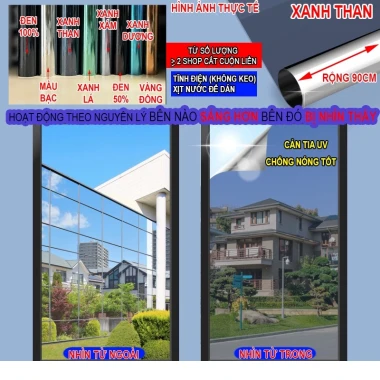 Decal phản quang nhìn 1 chiều chống nắng tia UV, giá rẻ chỉ 13.5k - Mua ngay! 17