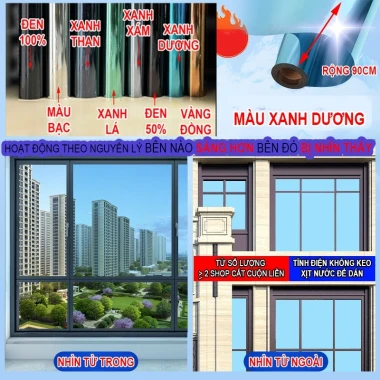 Decal phản quang nhìn 1 chiều chống nắng tia UV, giá rẻ chỉ 13.5k - Mua ngay! 19