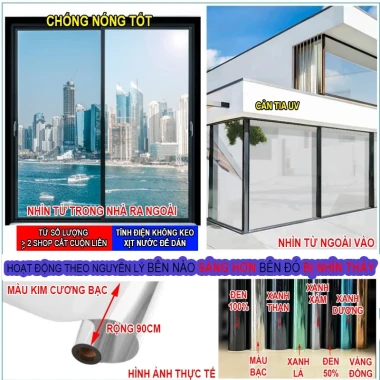 Decal phản quang nhìn 1 chiều chống nắng tia UV, giá rẻ chỉ 13.5k - Mua ngay! 24