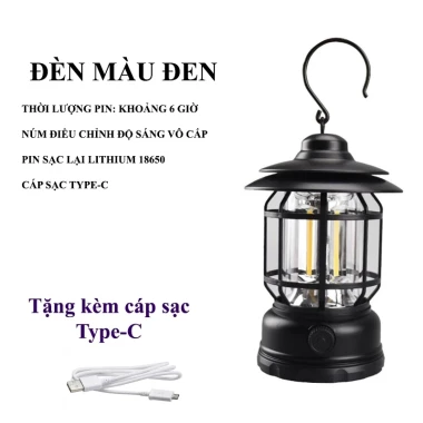 Đèn Bão Camping LED Sạc Tích Điện 5W - Chiếu Sáng 5-6 Tiếng - Giá Cực Tốt 74000đ 4