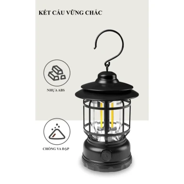 Đèn Bão Camping LED Sạc Tích Điện 5W - Chiếu Sáng 5-6 Tiếng - Giá Cực Tốt 74000đ 7
