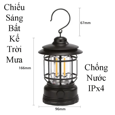 Đèn Bão Tích Điện Cổ Điển - Tiện Lợi Dã Ngoại Giá Chỉ 69K 3