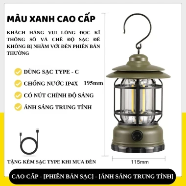 Đèn Cắm Trại Dã Ngoại Du Lịch Sạc USB 1200mAh VCP Camping Ánh Sáng Vàng Tiết Kiệm 36k 6 Đèn Cắm Trại Dã Ngoại Du Lịch Sạc USB 1200mAh VCP Camping Ánh Sáng Vàng Tiết Kiệm 36k 6