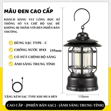 Đèn Cắm Trại Dã Ngoại Du Lịch Sạc USB 1200mAh VCP Camping Ánh Sáng Vàng Tiết Kiệm 36k 7 Đèn Cắm Trại Dã Ngoại Du Lịch Sạc USB 1200mAh VCP Camping Ánh Sáng Vàng Tiết Kiệm 36k 7