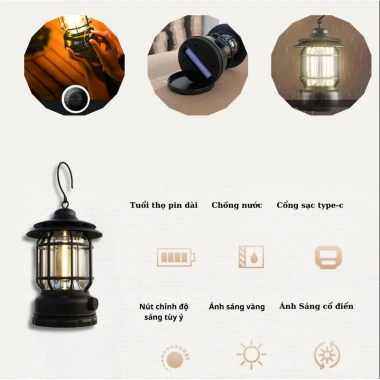 Đèn Cắm Trại Dã Ngoại Du Lịch Sạc USB 1200mAh VCP Camping Ánh Sáng Vàng Tiết Kiệm 36k 9 Đèn Cắm Trại Dã Ngoại Du Lịch Sạc USB 1200mAh VCP Camping Ánh Sáng Vàng Tiết Kiệm 36k 9