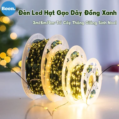 Đèn Led Hạt Gạo Dây Đồng Xanh Giáng Sinh 3m 6m 9m - Trang Trí Cây Thông Noel Giá CỰC SỐC 49K! 2
