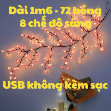 Đèn Led Hoa Đào Dán Tường 1m6 - 72 Bông Sáng 8 Chế Độ Giá Shock Chỉ 245k 13 Đèn Led Hoa Đào Dán Tường 1m6 - 72 Bông Sáng 8 Chế Độ Giá Shock Chỉ 245k 13