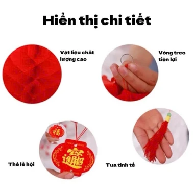 Đèn Lồng Đỏ Chữ Phúc Trang Trí Tết Nguyên Đán Chống Nước - Combo 100 Đèn Giá Rẻ 45k 3
