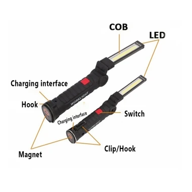 Đèn Pin LED COB Di Động Sạc USB - Đèn Làm Việc Cắm Trại Nam Châm Giá Rẻ 6 Đèn Pin LED COB Di Động Sạc USB - Đèn Làm Việc Cắm Trại Nam Châm Giá Rẻ 6