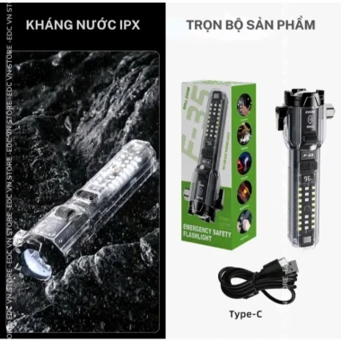 Đèn Pin LED Lazer F35 Siêu Sáng - Đèn Sinh Tồn Còi Báo Động Cắt Dây An Toàn Giá Rẻ 5 Đèn Pin LED Lazer F35 Siêu Sáng - Đèn Sinh Tồn Còi Báo Động Cắt Dây An Toàn Giá Rẻ 5