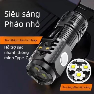 Đèn Pin Siêu Sáng LEEROUT Cổng Sạc Lại Ngoài Trời Zoom Giá Rẻ 36.999đ 2