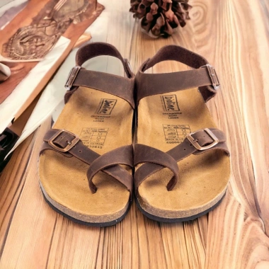 Dép Sandal Da Bò Quai Chéo Đế Trấu Xăng Đan Học Sinh Xỏ Ngón Bioline D14 290k 4