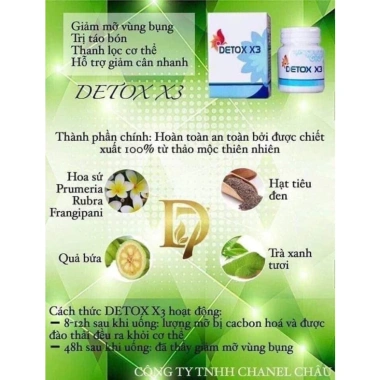 Detox x3 giảm cân D7 - Thanh lọc cơ thể, giảm cân, vóc dáng săn chắc, chỉ 450k