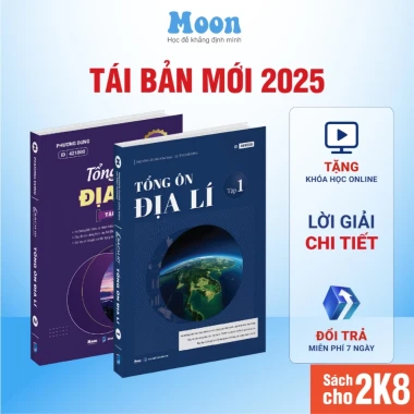 Địa lí 12 Chương trình mới : Sách Tổng ôn Địa Lí ôn thi thpt quốc gia 2026, đánh giá năng lực moonbook 3 Địa lí 12 Chương trình mới : Sách Tổng ôn Địa Lí ôn thi thpt quốc gia 2026, đánh giá năng lực moonbook 3